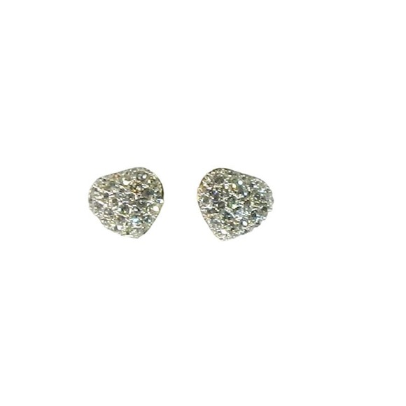 Charmelle Crystal Rhinestone Heart Stud Pierced Earrings - Picture 5 of 8